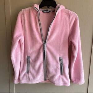 Lands End Soft Pink Children’s Hooded Fleece Jacket. Size 14 (L) EUC